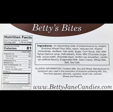Betty's Bites Milk Chocolate 6 oz