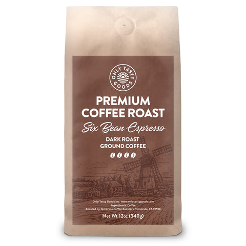 Six Bean Espresso Dark Roast Ground, Speciality Coffee Beans, Fresh Roasted