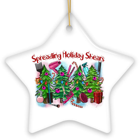Spreading Holiday Shears Hairstylist Cute Christmas Ornament, Hairdresser Gift