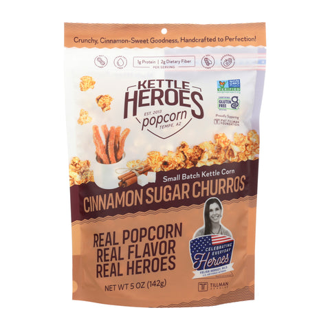 Kettle Heroes Popcorn Cinnamon Sugar Churros Kettle Corn - 5 OZ 6 Pack