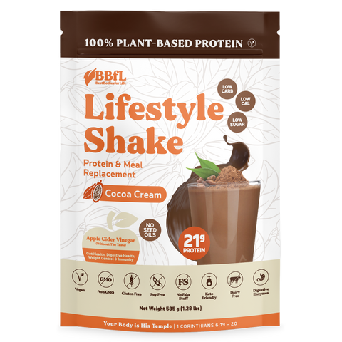 BBfL BBfL Vegan Meal Replacement Protein Shakes,  (15 Servings, Cocoa Cream) - 0.96 LB 6 Pack