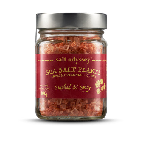 Salt Odyssey Sea Salt Flakes Smoked & Spicy - 3.5 OZ 12 Pack