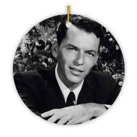Vintage Frank Sinatra Christmas Ornament, Black and White Classic