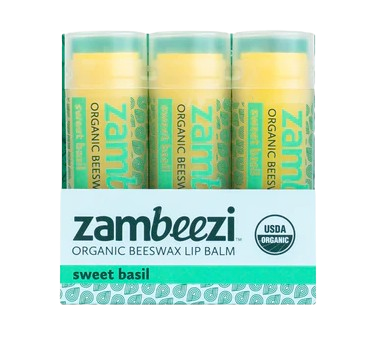 Zambeezi Sweet Basil Lip Balm 3-Pack - 0.15 OZ 10 Pack