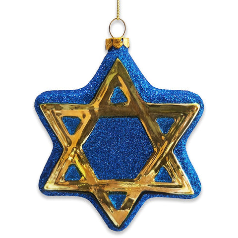 Star of David Glass Christmas Ornament, Jewish Holiday Hannukah Tree Gift