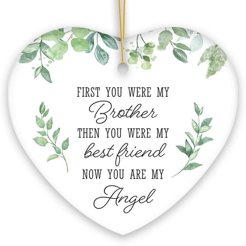 My Brother, My Angel Ornament, Sentimental Memorial Christmas Gift