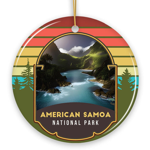 American Samoa National Park Retro Style Ornament, Tutuila  Tourist Attraction and Gift
