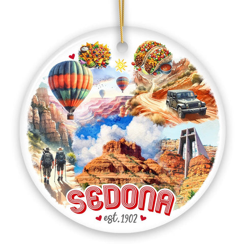 Breathtaking Sedona Landmarks Handmade Ornament, Vintage Arizona Travel Christmas Souvenir