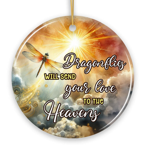 Dragonflies to the Heavens Quote Ornament, Heavenly Christmas Memorial Gift