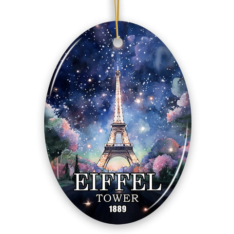 Eiffel Tower Majestic Night View Christmas Ornament, France Souvenir and Gift