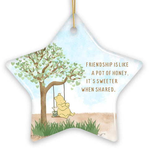 Friendship is Like a Honey Pot, Sweeter When Shared Ornament, Heartwarming Pooh Bear Christmas Gift