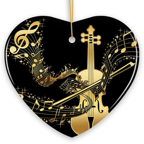 Golden Symphony of Violin Ornament, Serenade of Harmonious Melodies, Gift for Music Lovers