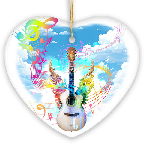 Harmonious Music from a Guitar Ornament, Colorful and Musical Souvenir, Musician Gift
