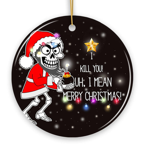 Hilarious Skeleton Bomber Christmas Ornament, Bomb for a Present Funny Comedy Gift