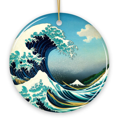 Hokusai The Great Wave off Kanagawa Ceramic Ornament, Famous Painting Souvenir And Decor