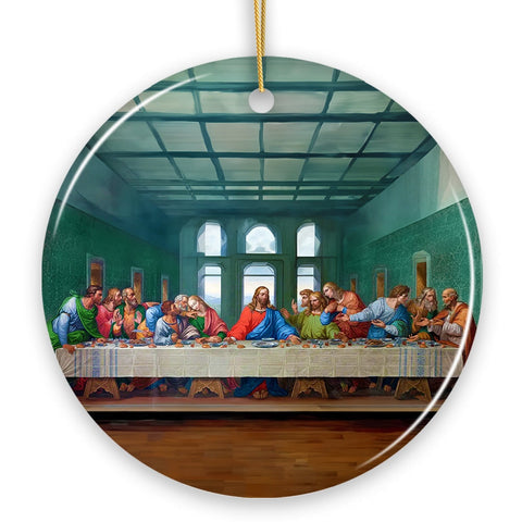 Leonardo da Vinci The Last Supper Ceramic Ornament, Famous Painting Christmas Decoration Souvenir
