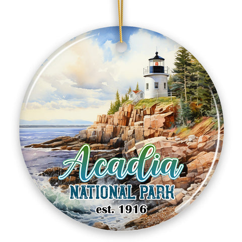 Majestic Acadia National Park Artwork Ornament, Travel Souvenir and Christmas Gift