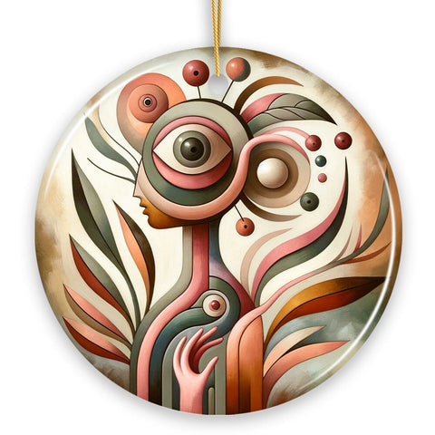 Modern Abstract Art Ceramic Ornament, Surrealism Painting Decor And Souvenir