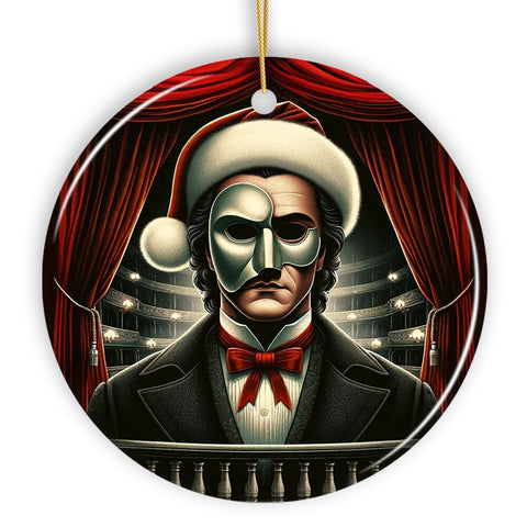 Phantom of the Opera Ceramic Ornament, Menacing Holiday Gift for Halloween Tree