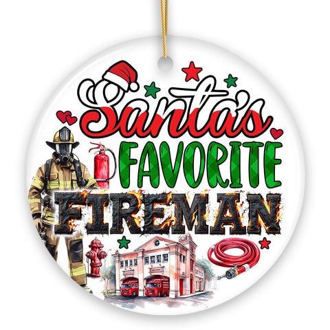 Santa's Favorite Fireman and Firewoman Ornament, Artistic Christmas Appreciation Keepsake