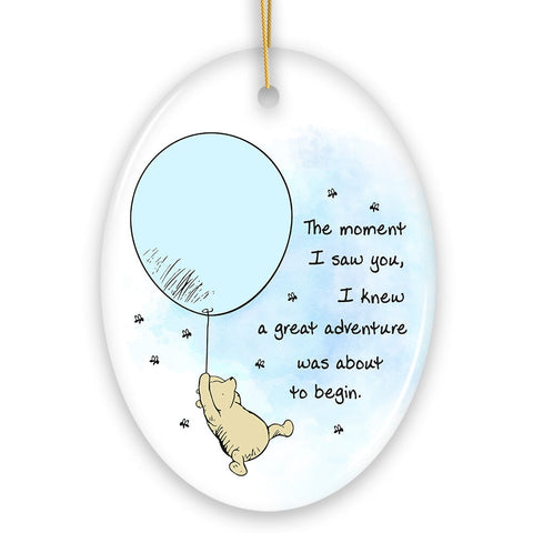 Seeing You I Knew an Adventure was About to Begin Ornament, Pooh Bear's Inspiring Quote Christmas Keepsake
