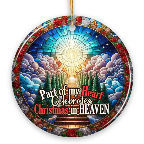 Stairway to Heaven Stained Glass Ornament, Christmas in Heaven Memorial Gift