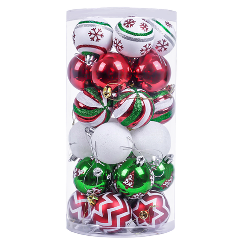Unique and Sparkling Christmas Bauble Set of 30, Holiday Tree Set