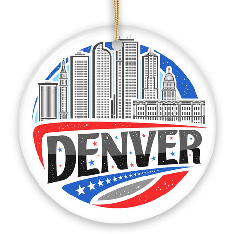 Urban Denver Retro Colorado Ornament, Souvenir Gift