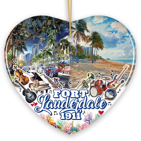 Vibrantly Tropical Fort Lauderdale Ornament, Cultural and Lively Florida Beach Christmas Gift