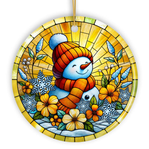 Warm Winter Glow Snowman Ornament, Vibrant Holiday Charm for Festive Decor
