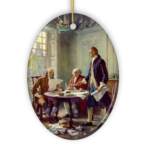 Writing of the Declaration of Independence Painting Ornament, Vintage American History
