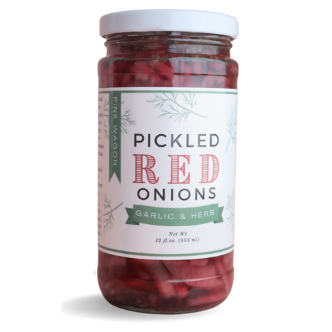 Pink Wagon Foods Pickled Pink Onions - Garden Herb - 12 FL OZ 12 Pack