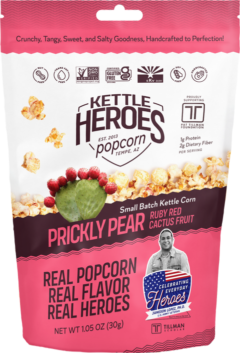 Kettle Heroes Popcorn Prickly Pear Kettle Corn - Snack Pack - 1.05 OZ 24 Pack