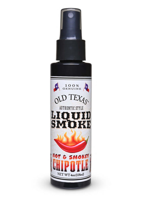 Food Imagineering Usa Old Texas Natural Liquid Hot + Spicy Chipotle Smoke Spray - 4 OZ 12 Pack