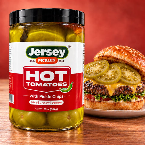 Hot Pickled Green Tomatoes