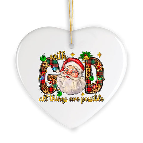 With God All Things are Possible Festive Christmas Ornament