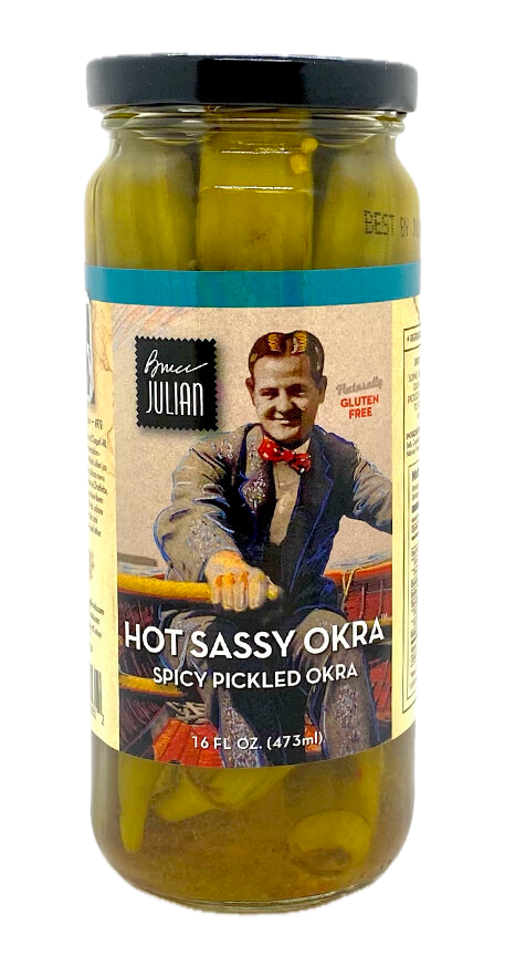 Bruce Julian Heritage Foods Sassy Okra, Hot - 16 FL OZ 12 Pack
