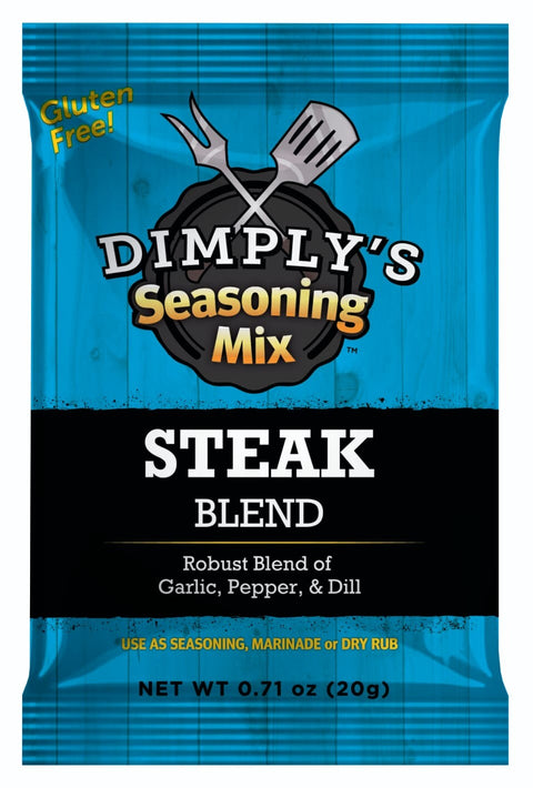 Mr. Kooks Dimply's Oklahoma Steak Dry Rub Seasoning & Marinade - 0.71 OZ 144 Pack
