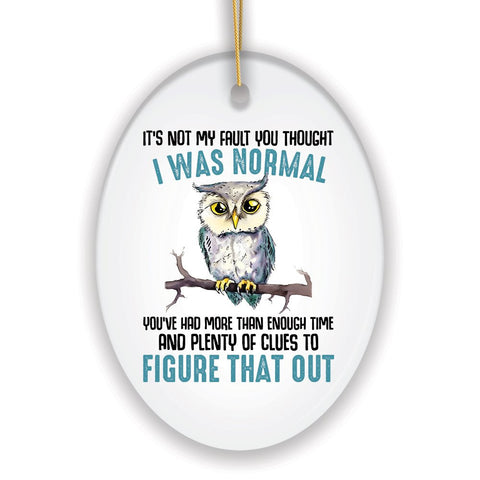 You Thought I was Normal Quirky Owl Ornament, Cute and Funny Christmas Gift