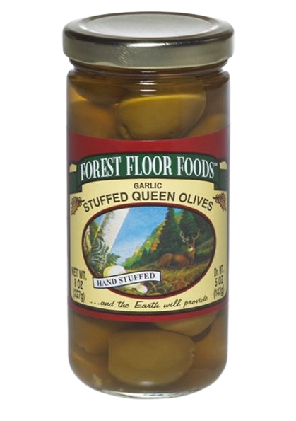 Forest Floor Foods Garlic Stuffed Queen Olives - 8 OZ 12 Pack