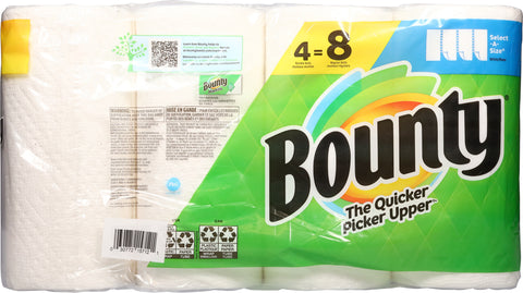 Bounty 2-Ply White Select-A-Size Paper Towels Double Rolls 4 ea