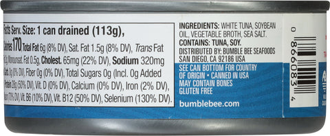 Bumble Bee Tuna Albacore Solid White In Oil 5 OZ
