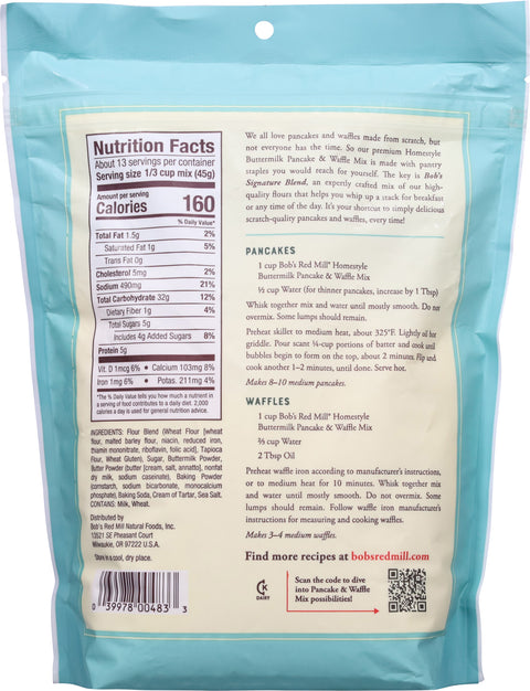 Bob's Red Mill Homestyle Buttermilk Pancake & Waffle Mix 20 oz