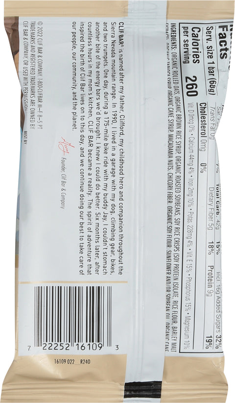 Clif White Chocolate Macadamia Nut Energy Bars 2.4 OZ