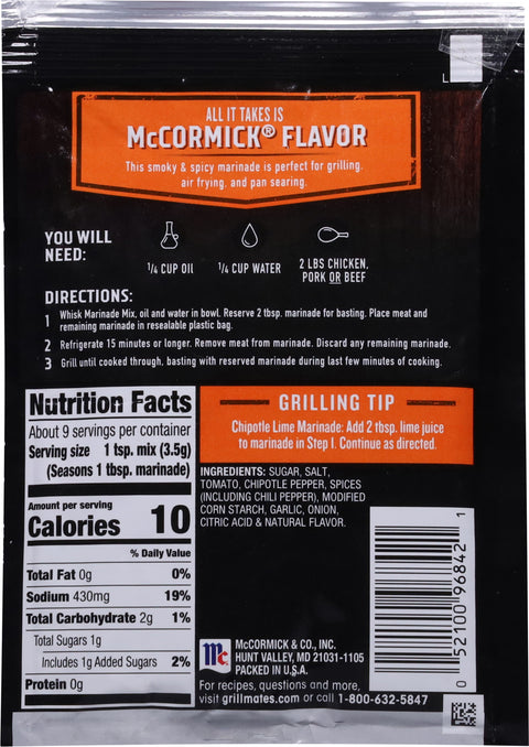 McCormick Marinade Chipotle Pepper - 1.13 OZ 12 Pack