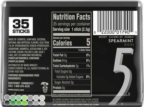 Wrigley Spearmint Rain Gum 35 CT