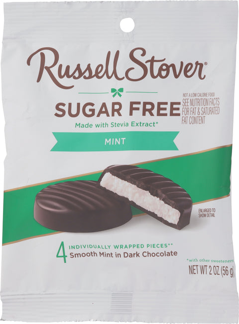 Russell Stover Sugar Free Mint Dark Chocolate 4 Each