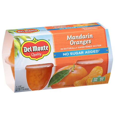 Del Monte Fruit Cups Mandarin Oranges No Sugar Added 16 OZ
