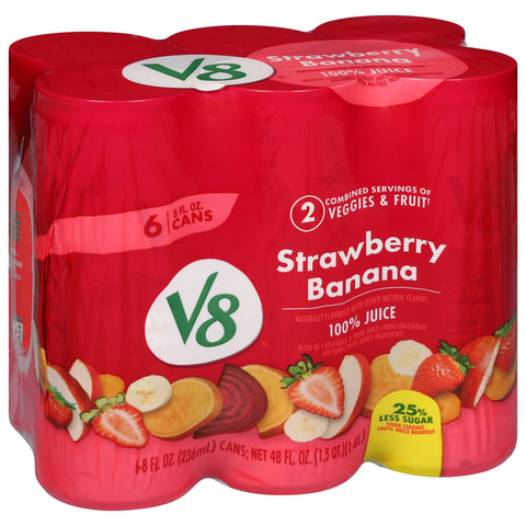 V8 Strawberry Banana 100% Juice 6