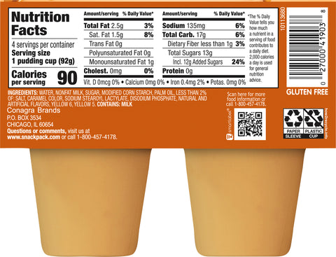 Snack Pack Pudding Butterscotch 13 OZ